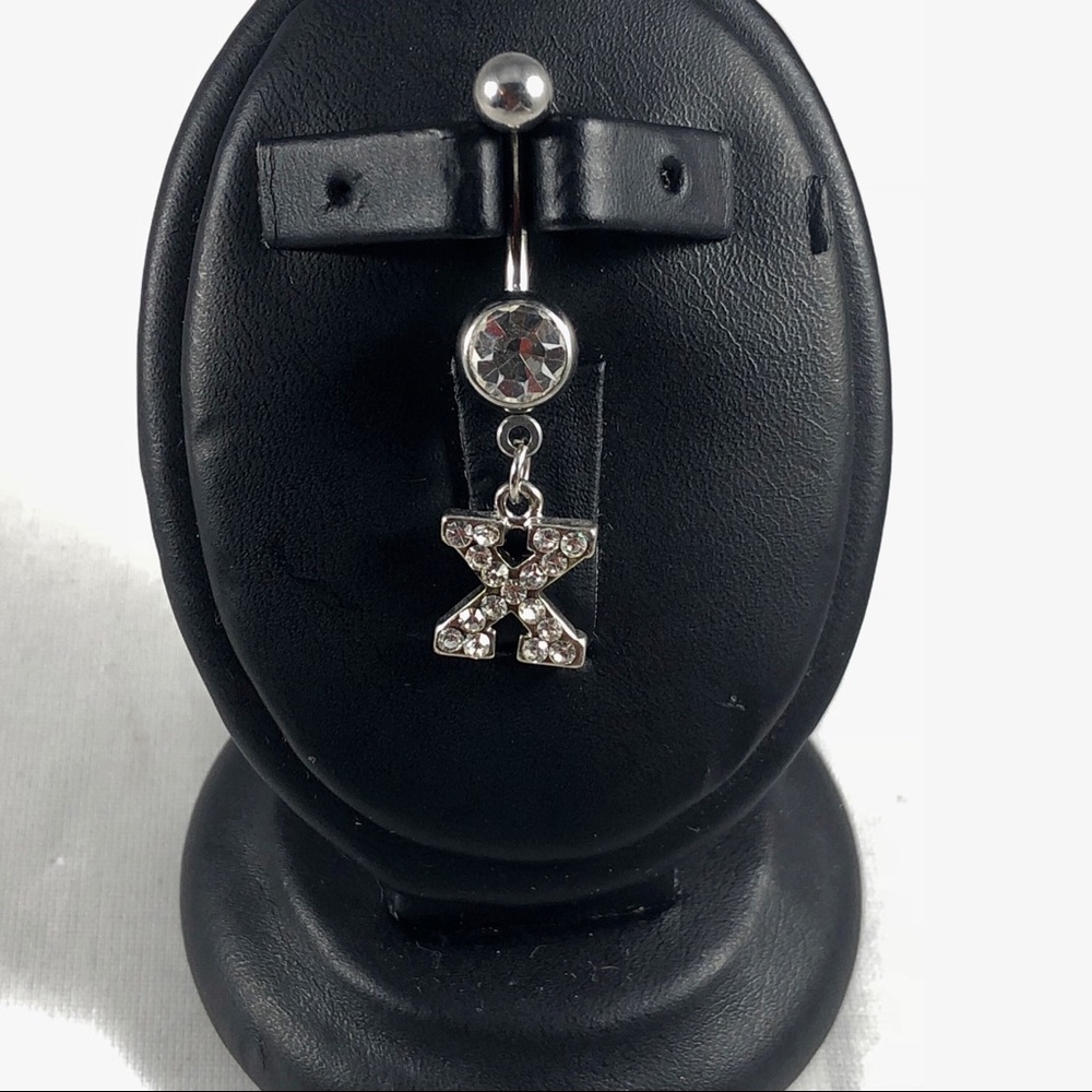 Silver Dangling “X” Bellybutton Ring